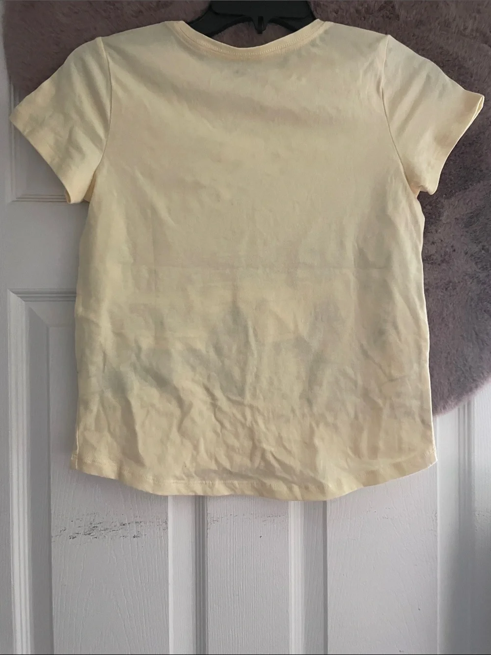 Old Navy Yellow Graphic Tee with Blue Truck and Coral Text